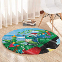 Martinique Christmas Round Carpet Santa Hummingbird - Wonder Print Shop