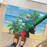 Martinique Christmas Rubber Doormat Santa Hummingbird - Wonder Print Shop