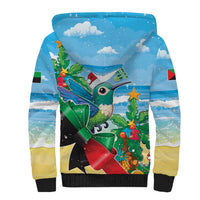 Martinique Christmas Sherpa Hoodie Santa Hummingbird - Wonder Print Shop