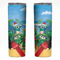 Martinique Christmas Skinny Tumbler Santa Hummingbird - Wonder Print Shop