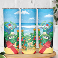 Martinique Christmas Skinny Tumbler Santa Hummingbird - Wonder Print Shop