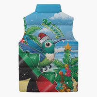 Martinique Christmas Sleeveless Puffer Jacket Santa Hummingbird - Wonder Print Shop