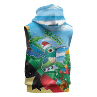 Martinique Christmas Sleeveless Zip Hoodie Santa Hummingbird - Wonder Print Shop