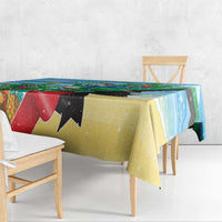 Martinique Christmas Tablecloth Santa Hummingbird - Wonder Print Shop