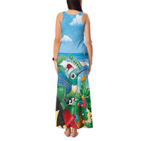 Martinique Christmas Tank Maxi Dress Santa Hummingbird - Wonder Print Shop