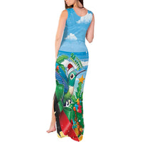 Martinique Christmas Tank Maxi Dress Santa Hummingbird - Wonder Print Shop