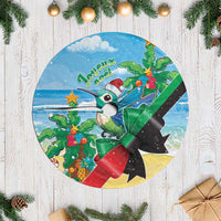 Martinique Christmas Tree Skirt Santa Hummingbird - Wonder Print Shop