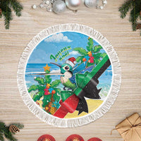 Martinique Christmas Tree Skirt Santa Hummingbird - Wonder Print Shop