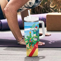 Martinique Christmas Tumbler With Handle Santa Hummingbird - Wonder Print Shop