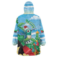Martinique Christmas Wearable Blanket Hoodie Santa Hummingbird - Wonder Print Shop