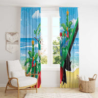 Martinique Christmas Window Curtain Santa Hummingbird - Wonder Print Shop