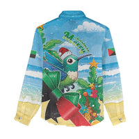 Martinique Christmas Women Casual Shirt Santa Hummingbird - Wonder Print Shop