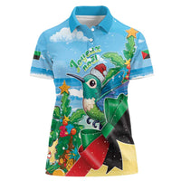 Martinique Christmas Women Polo Shirt Santa Hummingbird - Wonder Print Shop