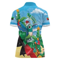 Martinique Christmas Women Polo Shirt Santa Hummingbird - Wonder Print Shop