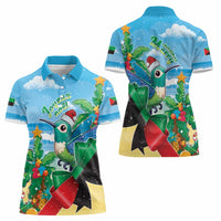 Martinique Christmas Women Polo Shirt Santa Hummingbird - Wonder Print Shop