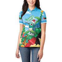 Martinique Christmas Women Polo Shirt Santa Hummingbird - Wonder Print Shop