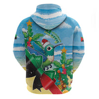 Martinique Christmas Zip Hoodie Santa Hummingbird - Wonder Print Shop