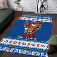 Scotland Christmas Area Rug Mooey Xmas Highland Cow LT05 - Wonder Print Shop