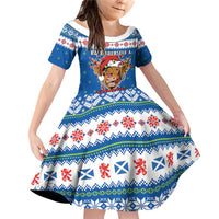 Scotland Christmas Family Matching Off Shoulder Short Dress and Hawaiian Shirt Mooey Xmas Highland Cow LT05 - Wonder Print Shop