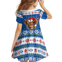 Scotland Christmas Family Matching Off Shoulder Short Dress and Hawaiian Shirt Mooey Xmas Highland Cow LT05 - Wonder Print Shop