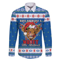 Scotland Christmas Family Matching Off Shoulder Short Dress and Hawaiian Shirt Mooey Xmas Highland Cow LT05 - Wonder Print Shop