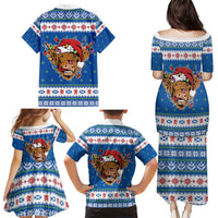 Scotland Christmas Family Matching Puletasi and Hawaiian Shirt Mooey Xmas Highland Cow LT05 - Wonder Print Shop