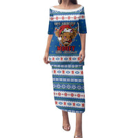 Scotland Christmas Family Matching Puletasi and Hawaiian Shirt Mooey Xmas Highland Cow LT05 - Wonder Print Shop