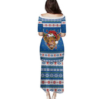 Scotland Christmas Family Matching Puletasi and Hawaiian Shirt Mooey Xmas Highland Cow LT05 - Wonder Print Shop