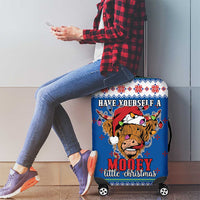 Scotland Christmas Luggage Cover Mooey Xmas Highland Cow LT05 - Wonder Print Shop
