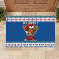 Scotland Christmas Rubber Doormat Mooey Xmas Highland Cow LT05 - Wonder Print Shop