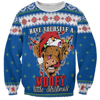 Scotland Christmas Sweatshirt Mooey Xmas Highland Cow LT05 - Wonder Print Shop