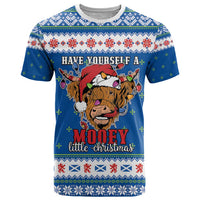 Scotland Christmas T Shirt Mooey Xmas Highland Cow LT05 - Wonder Print Shop