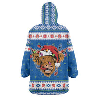 Scotland Christmas Wearable Blanket Hoodie Mooey Xmas Highland Cow LT05 - Wonder Print Shop
