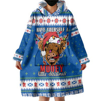 Scotland Christmas Wearable Blanket Hoodie Mooey Xmas Highland Cow LT05 - Wonder Print Shop
