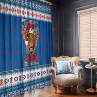 Scotland Christmas Window Curtain Mooey Xmas Highland Cow LT05 - Wonder Print Shop