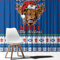 Scotland Christmas Window Curtain Mooey Xmas Highland Cow LT05 - Wonder Print Shop