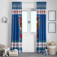 Scotland Christmas Window Curtain Mooey Xmas Highland Cow LT05 - Wonder Print Shop