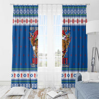 Scotland Christmas Window Curtain Mooey Xmas Highland Cow LT05 - Wonder Print Shop