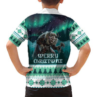 Iceland Christmas Family Matching Off Shoulder Maxi Dress and Hawaiian Shirt Icelandic Folklore Evil Mother Gryla LT05 - Wonder Print Shop