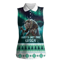 Iceland Christmas Women Sleeveless Polo Shirt Icelandic Folklore Evil Mother Gryla LT05 - Wonder Print Shop
