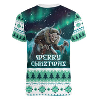 Iceland Christmas Women V-Neck T-Shirt Icelandic Folklore Evil Mother Gryla LT05 - Wonder Print Shop