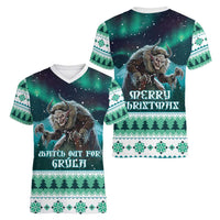 Iceland Christmas Women V-Neck T-Shirt Icelandic Folklore Evil Mother Gryla LT05 - Wonder Print Shop