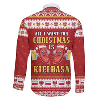 Poland Christmas Family Matching Short Sleeve Bodycon Dress and Hawaiian Shirt All I Want For Xmas Is Kielbasa LT05 - Wonder Print Shop