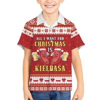 Poland Christmas Family Matching Tank Maxi Dress and Hawaiian Shirt All I Want For Xmas Is Kielbasa LT05 - Wonder Print Shop