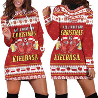 Poland Christmas Hoodie Dress All I Want For Xmas Is Kielbasa LT05 - Wonder Print Shop