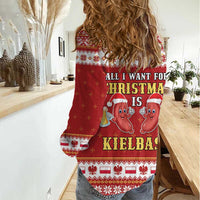Poland Christmas Women Casual Shirt All I Want For Xmas Is Kielbasa LT05 - Wonder Print Shop
