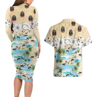 Indian Legendary Motorcycle Couples Matching Long Sleeve Bodycon Dress and Hawaiian Shirt Tropical Style - Wonder Print Shop