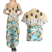 Indian Legendary Motorcycle Couples Matching Summer Maxi Dress and Hawaiian Shirt Tropical Style - Wonder Print Shop