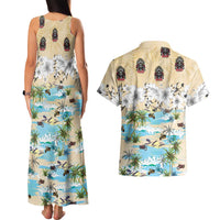 Indian Legendary Motorcycle Couples Matching Tank Maxi Dress and Hawaiian Shirt Tropical Style - Wonder Print Shop