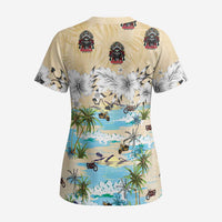 Indian Legendary Motorcycle Scrub Top Tropical Style - Wonder Print Shop